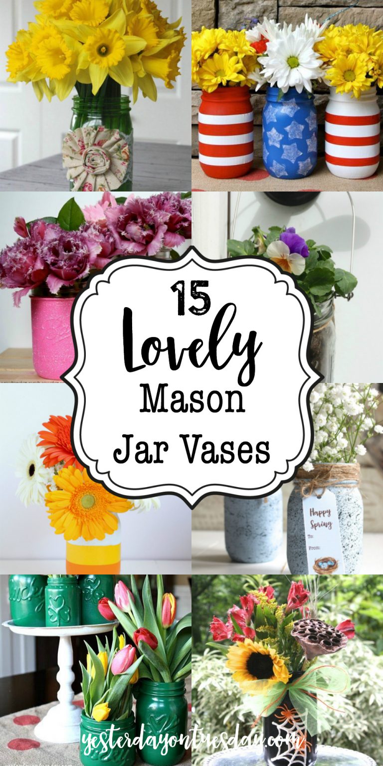 Fifteen Mason Jar Vases