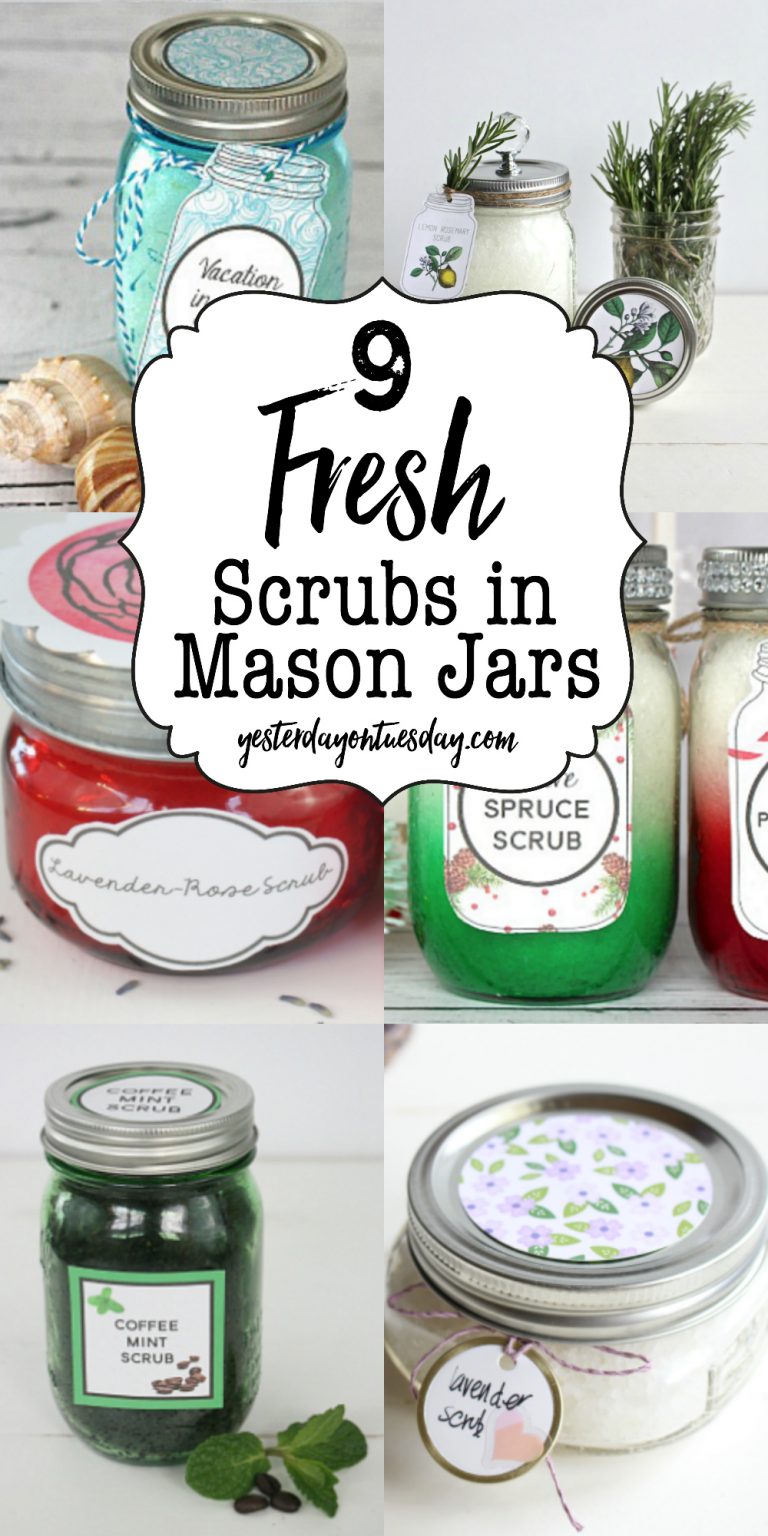 Nine Fresh Scrubs in Mason Jars