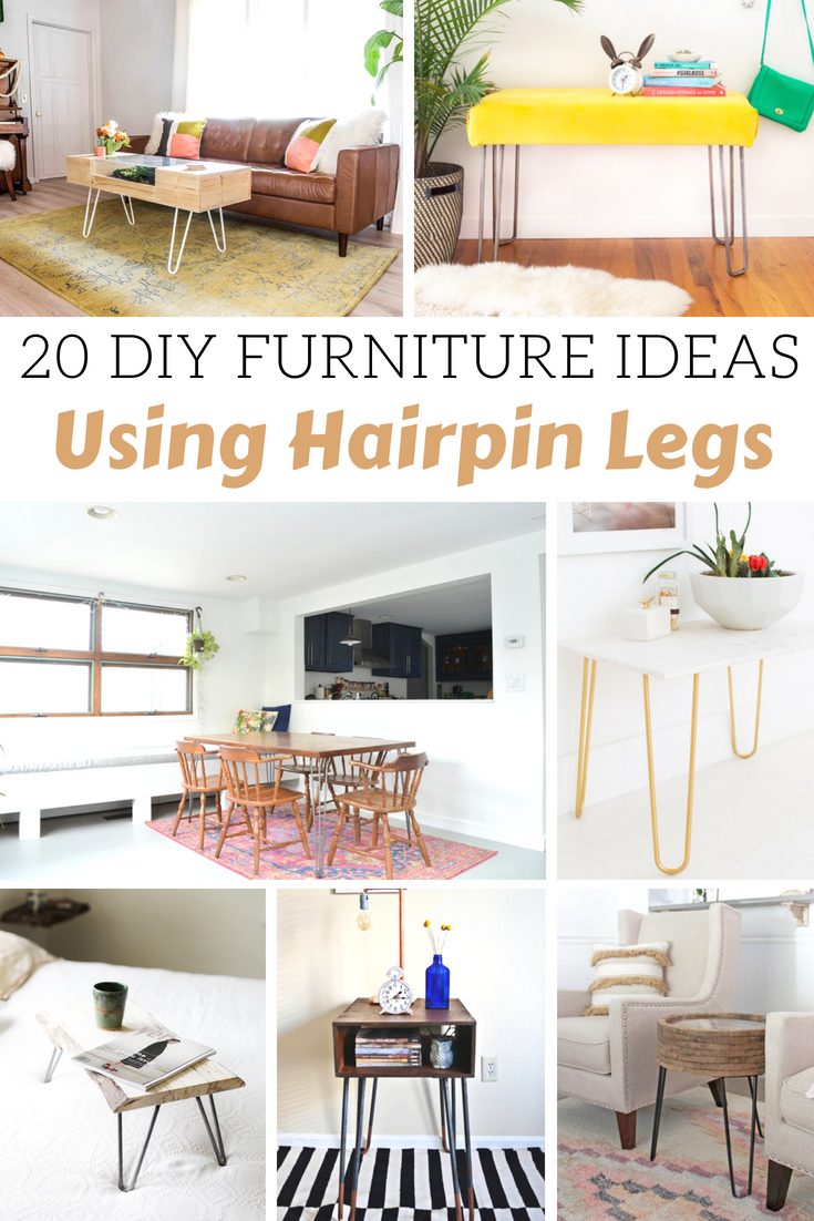 20 DIY Furniture Ideas Using Hairpin Legs