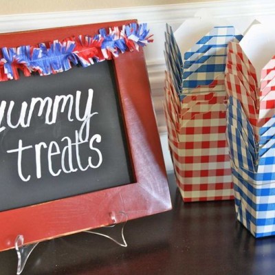 Rustic Fourth of July: Dollar Store Candy Station