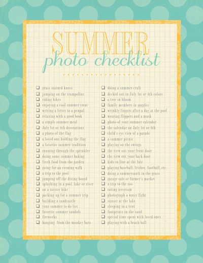 Summerphotochecklist