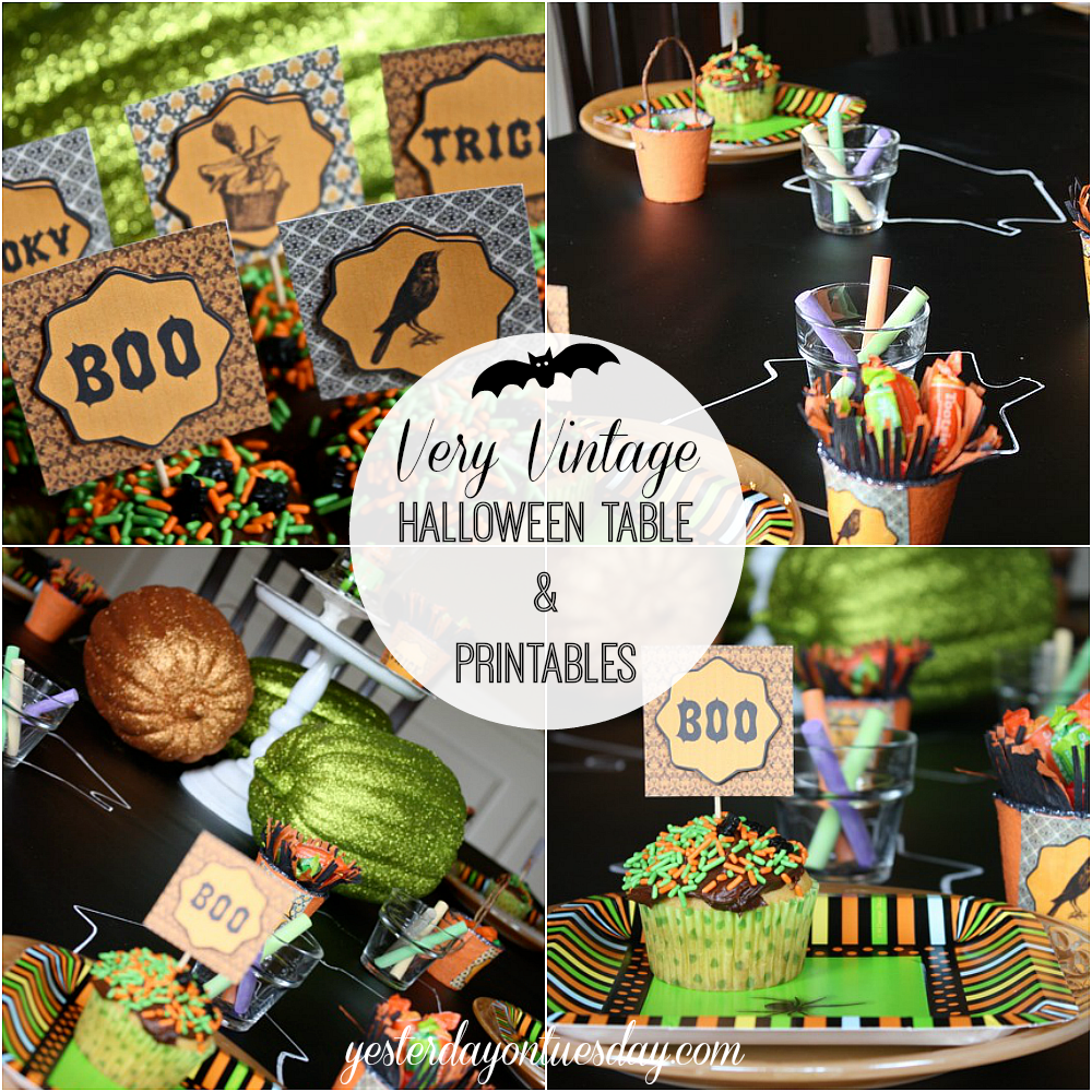 Very Vintage Halloween Cupcakes and Table | Yesterday On Tuesday