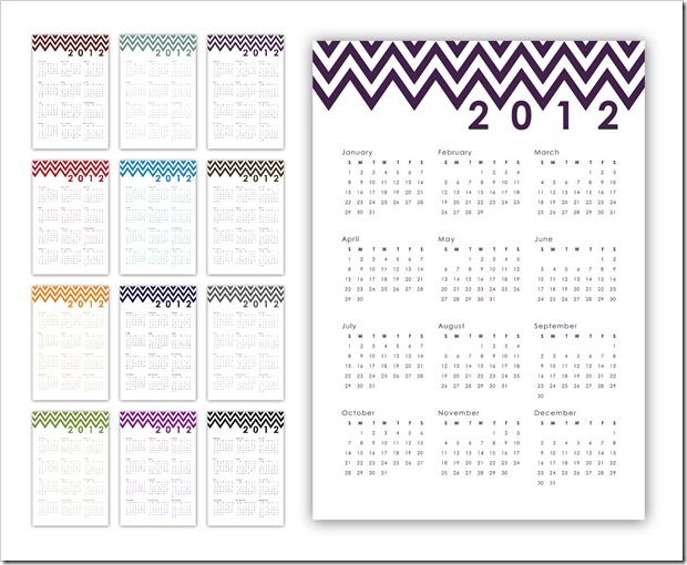 mini calendar 2012 printable