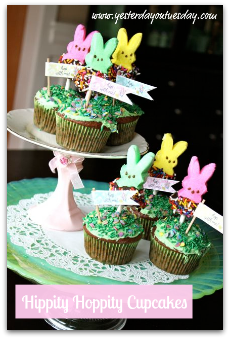 Whimsical Bunny Cupcakes for Easter, great project for kids #easter 