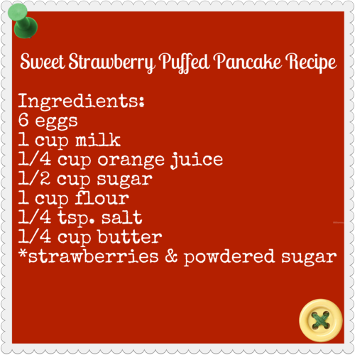 Sweet Strawberry Puffed Pancake Recipe