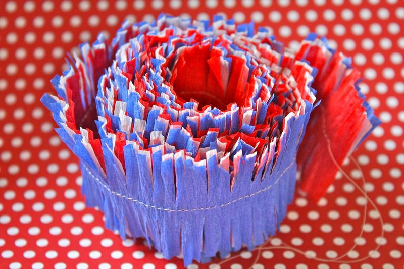 Yesterday on Tuesday- Patriotic Crepe Paper Decorations