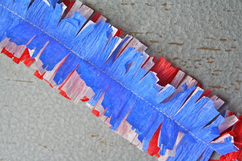 Yesterday on Tuesday- Patriotic Crepe Paper Decorations