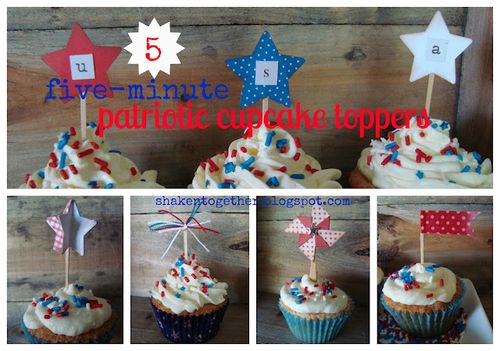 Patriotic cupcake toppers collage BLOG