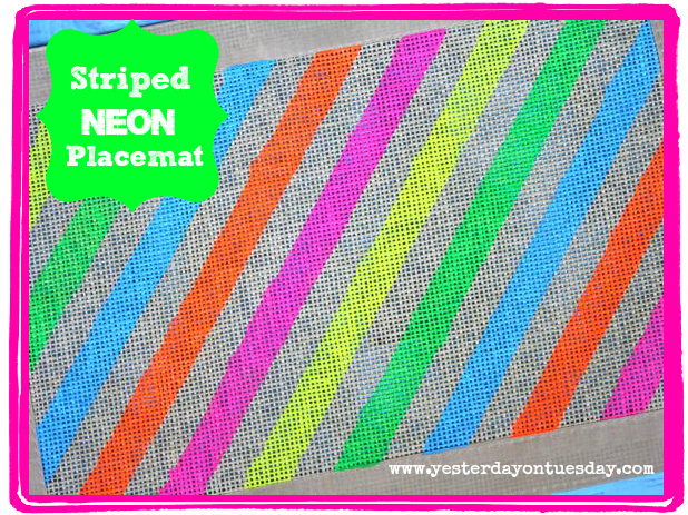 Striped Neon Placemat - Yesterday on Tuesday