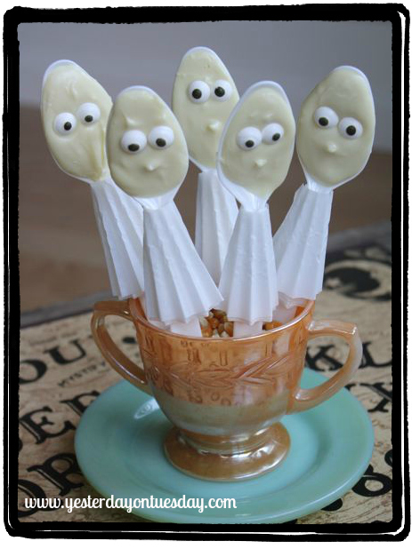 White Chocolate Ghostie Spoons Lustreware - Yesterday on Tuesday