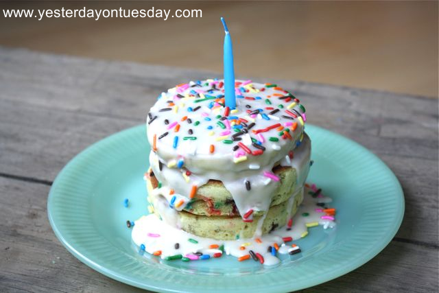 Birthday PanCAKE - Yesterday on Tuesday #panCAKES #birthdaycake
