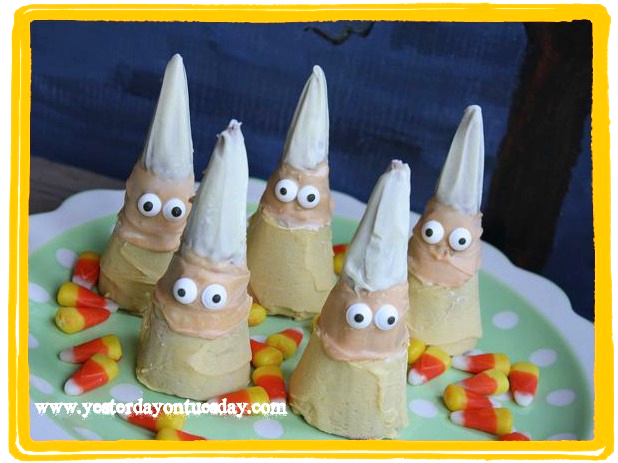 Candy Corn Cones - Yesterday on Tuesday #halloween