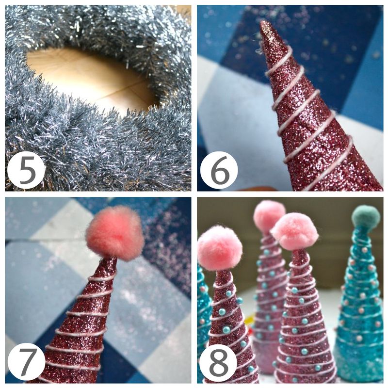 Ice Cream Cone Wreath - Yesterday on Tuesday #christmas #wreath #modpodge