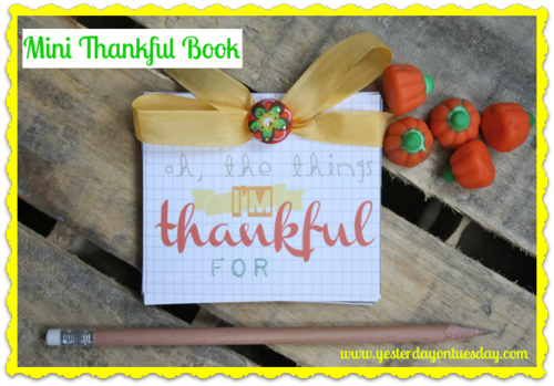 Mini Thankful Book - Yesterday on Tuesday