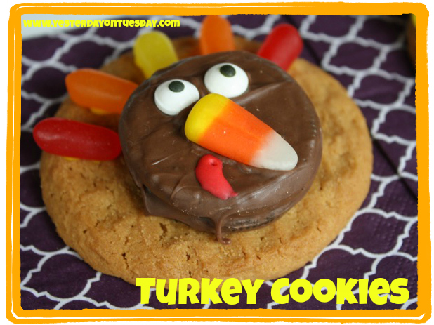 Turkey Cookies - Yesterday on Tuesday #thanksgiving