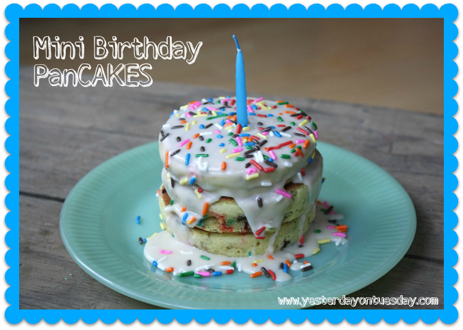 Mini Birthday Pancakes  - Yesterday on Tuesday #birthdaycake