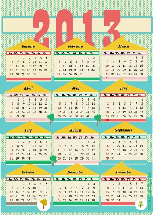 House Calendar - MeinLilaPark #freecalendar