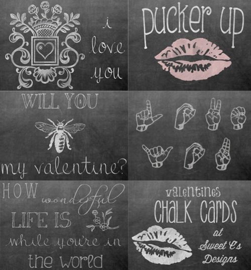 Chalkboard Printable Valentine's Day Cards by Sweet C's Designs 