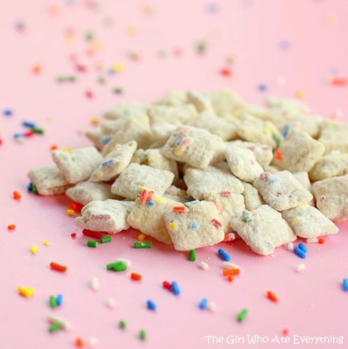Cake Batter Muddy Buddies - The Girl Who Ate Everything