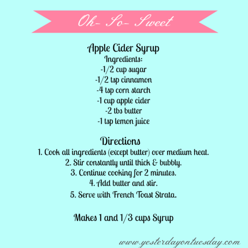 Apple Cider Syrup - Yesterday on Tuesday #frenchtoast #syrup #applecidersyrup