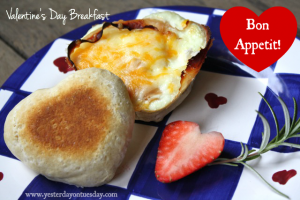 Easy Valentine's Day Breakfast with heart shaped biscuits and eggs #valentinesday