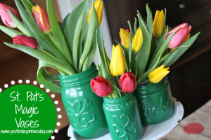 St. Pat's Magic Vases - YoT #stpatricksday #tulip #krylon #yesterdayontuesday