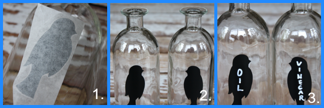 Glass Oil and Vinegar Bottle Collage
