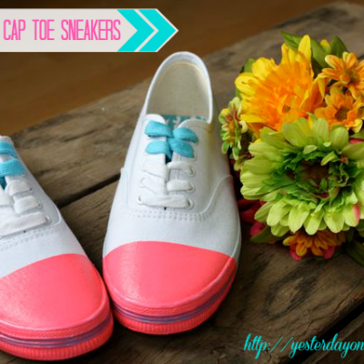 DIY Pink Cap Toe Sneakers