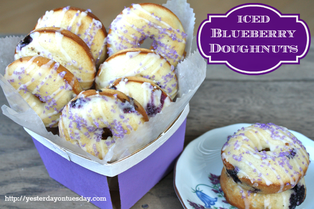 Iced Blueberry Doughnuts