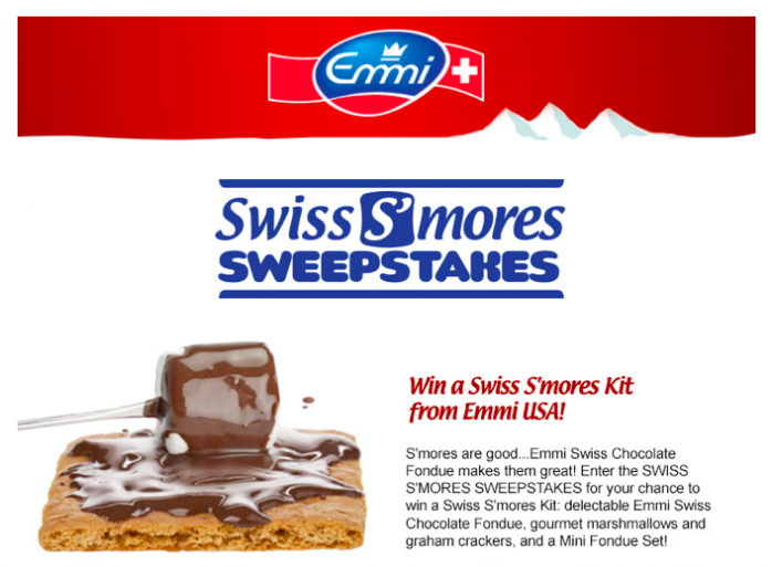 Sweepstakes for Emmi Swiss S'mores 