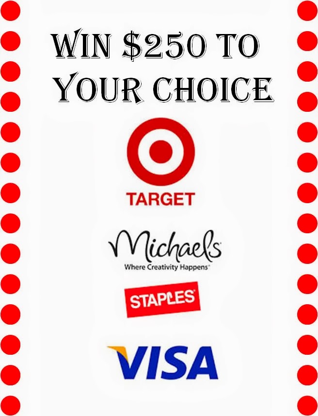 Huge Gift Card Giveaway to Target, Michaels, Staples or Visa