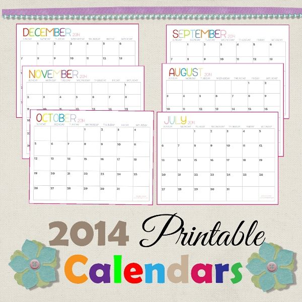 A Dozen Free Printable Calendars