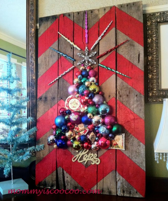 Chevron Pallet Ornament Christmas Tree Mommy is Coocoo