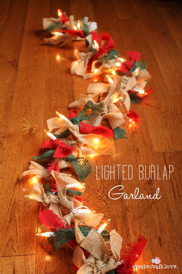 Lighted Burlap Garden by Create Craft Love