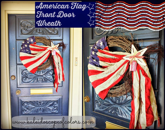 American Flag Front Door Wreath