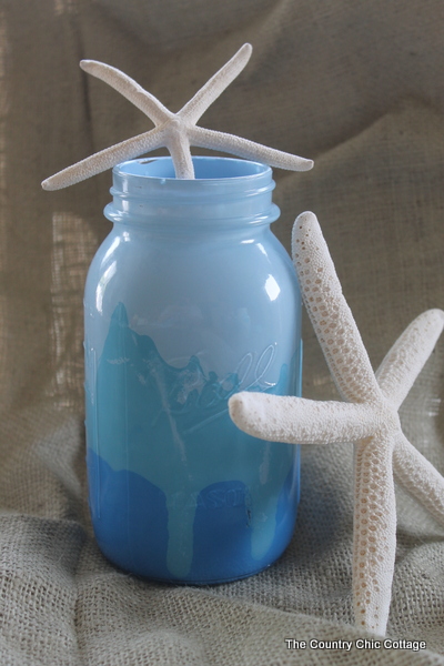 Blue Paint Dripped Jar by The Country Chic Cottage