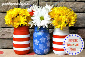 DIY Patriotic Mason Jar Vases