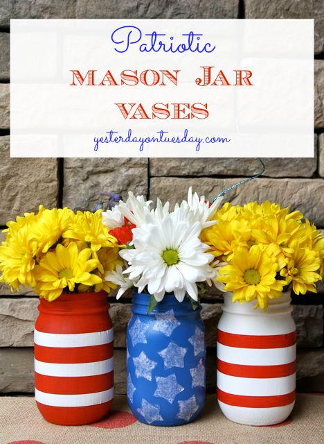 DIY Patriotic Mason Jar Vases