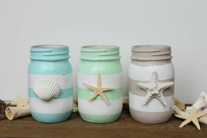 Striped Mason Jars by Craft That Party