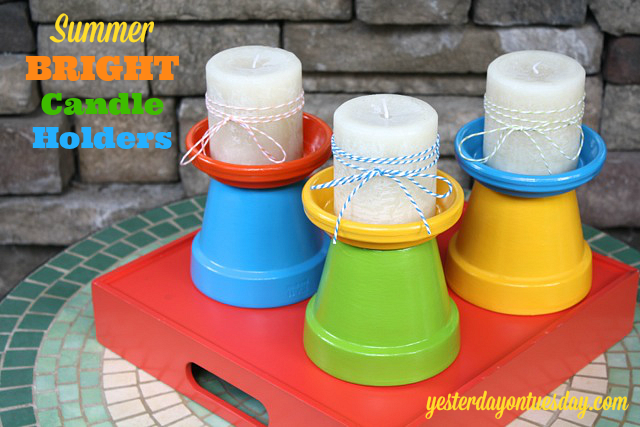How to make cheery summer bright candle holders