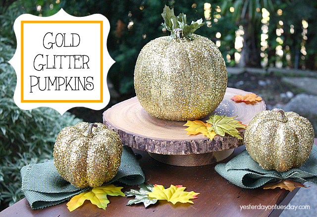 How to make Gold Glitter Pumpkins