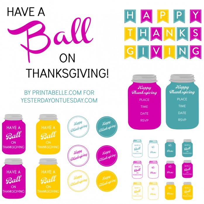 Thanksgiving Mason Jar Printables