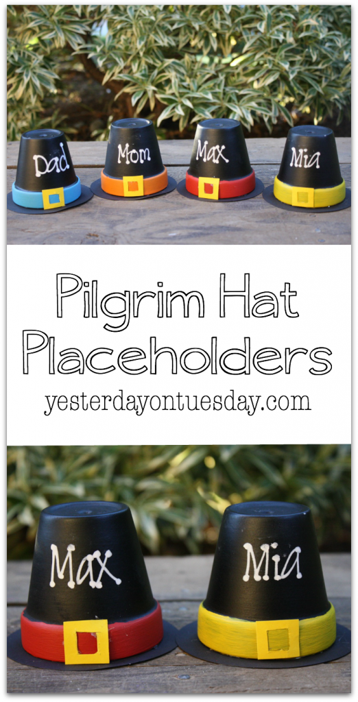 Pilgrim Hat Placeholders: How to make darling placeholders for Thanksgiving.