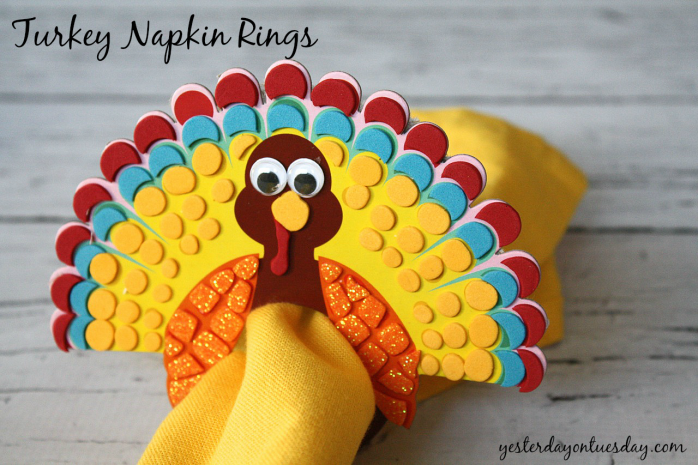 Turkey Napkin Rings Kid's craft from a kit