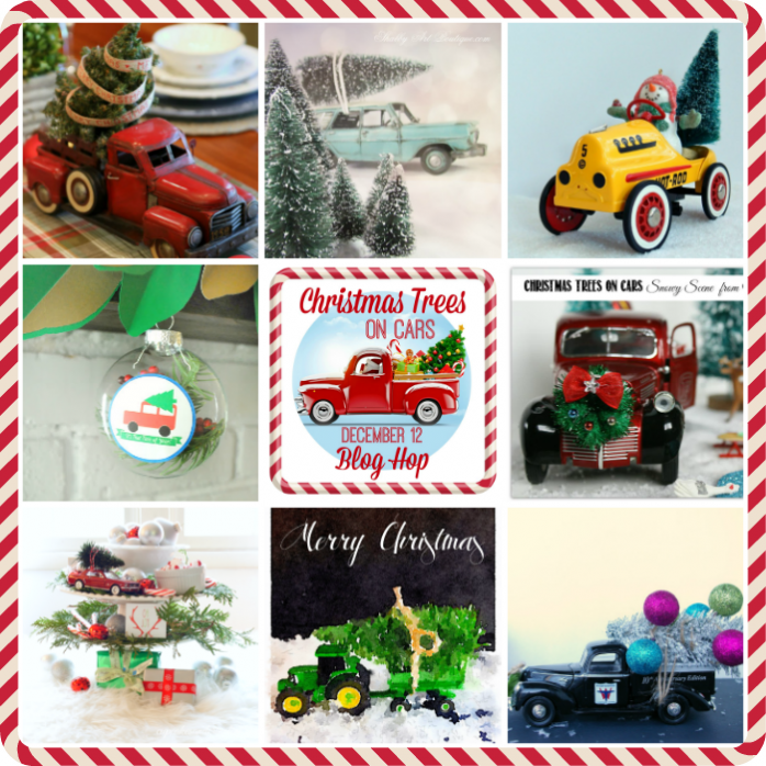 Christmas Trees on Cars Blog Hop including decor ideas, crafts and printables via Yesterday on Tuesday