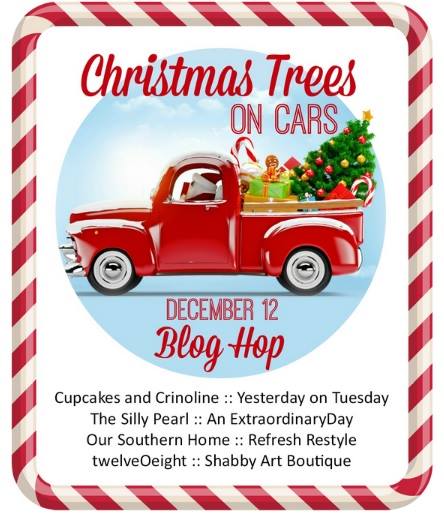 Christmas Trees on Cars Blog Hop including decor ideas, crafts and printables via Yesterday on Tuesday