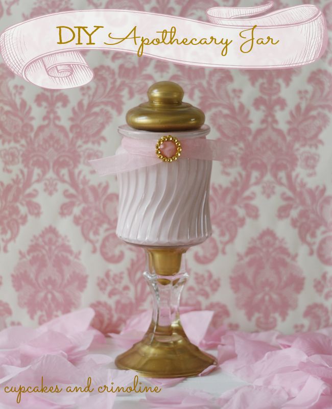 DIY Apothecary Jar from Cupcakes and Crinoline