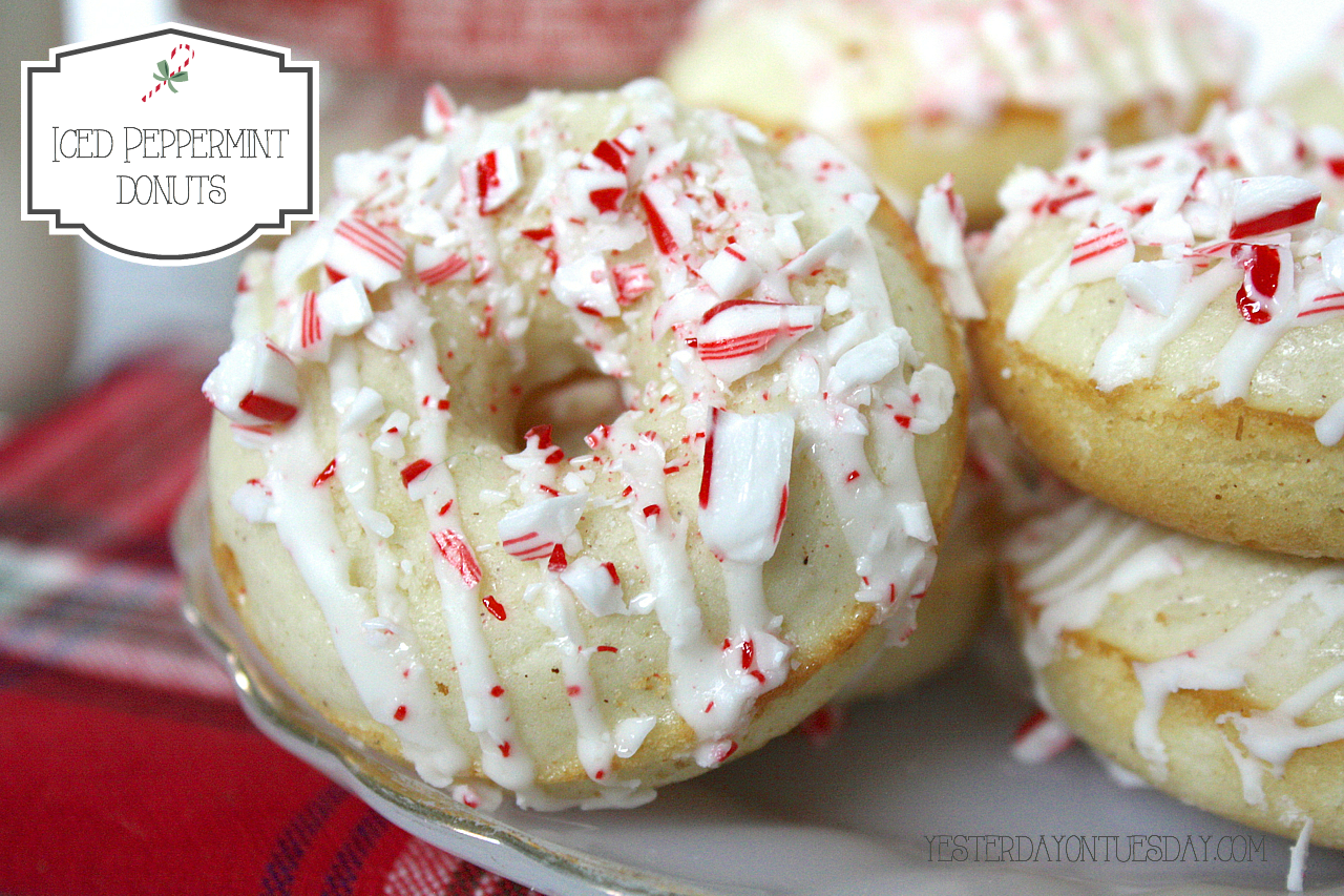 Iced Peppermint Donuts