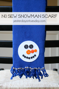 No Sew Snowman Scarf great craft for kids from https://yesterdayontuesday.com #scarf #snowman