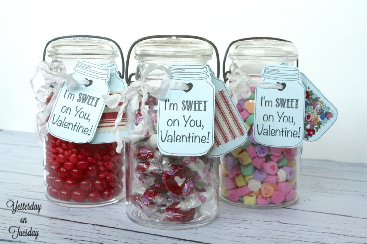 Mason Jar Valentine Scrap Tags | Yesterday on Tuesday